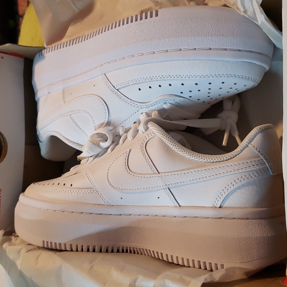 Nike Shoes - Nike Women Court Vision All White Sneakers